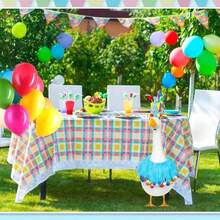 Disfraz de ganso para el porche, conjunto grande de ganso blanco que incluye vestido, sombrero y falda de tutú, decoración de arte para el ganso del porche, estatua de ganso para el jardín, adecuado para fiestas de cumpleaños, reuniones familiares, Halloween, Navidad, Acción de Gracias, decoración diaria del hogar, disfraz de mascota, decoraciones navideñas, decoración de habitación, decoraciones navideñas de invierno, regalos de Navidad, decoración navideña