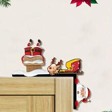 1 Piece Christmas Door Corner Decoration Hanging Ornaments, Cute Elk And Santa Claus Door Corner Decorations, Christmas Home Decorations Suitable For Christmas Home And Party Supplies Decorative Door Corner Hanging Ornaments