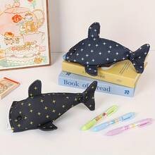 Innovative Creative Shark Mouth Pencil Case, Shark Mouth Zipper Pencil Case, Cute Shark Pencil Case, Large Capacity Multifunctional Creative Pencil Case, Student Stationery Storage Bag, Stationery Bag - 黑色 - 查看 6