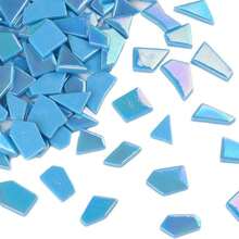 Youway Style Iridescent Glass Mosaic Tiles For Crafts Bulk,200g Blue Broken Mosaic Glass Pieces For Garden Crafts Kits,DIY Mosaic Art Decor - 顏色 - 查看 7