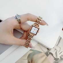 Reloj de mujer de concha cuadrada, verde esmeralda