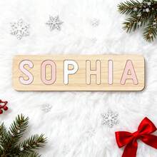 1 szt. Drewniana układanka z imieniem, 1-10 liter, 4 opcje kolorów, edukacyjna pamiątka dla dzieci, która uczy liter i kolorów poprzez zabawę - SXP4S-07-W-Y3 - Zobacz 9