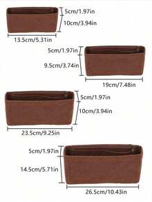 1Pc Multi-Pocket Organizer Insert Bag, Felt Insert Purse Organizer With Zipper,Felt Cloth Zipper Cosmetic Storage Bag, Lightweight Portable Inner Travel Storage Bag, Bag Insert Organizer With Multi-Pockets, Small Handbag Tote Shaper Insert For Shoulder Bag, Bag-In-Bag Organizer