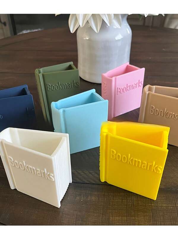 1pc Book-Shaped Bookmark Storage Box - Portable, Lightweight, Multi-Color Storage Box, Student Desk Organizer, Desktop Decor, Gift For Book Lovers, Friends, Family, Book-Inspired Design, Minimalist Appearance, Essential For Office