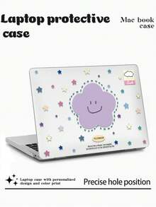 1 件，极简星花印花苹果笔记本电脑保护套，磨砂透明超薄亚克力，磨砂防指纹，全包防摔，3D 散热孔，兼容 Air13 2025/Pro 16 M4/M3/M2，商务办公首选保护套