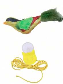 Juguete para gato con pájaro realista que hace sonidos de aleteo, juguete interactivo para gatos con pájaro que chirría, sin necesidad de batería, que simula el juego de caza del gato, con alas que aletean y pájaro que chirría, adecuado para gatos de interior