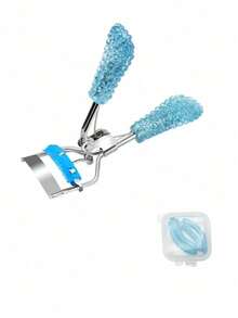 1 pieza Rizador de pestañas de color macaron + 4 almohadillas de goma (en caja), almohadillas de goma de repuesto, mango de acero inoxidable, herramienta de rizado de pestañas para maquillaje, asistente de pestañas postizas, herramienta de maquillaje de ángulo amplio, textura suave, estilo duradero, sensación cómoda, adecuado para el hogar, viajes y desplazamientos, se puede regalar, herramienta de belleza, maquillaje, barato, decoración de habitaciones, tocador, viajes, dormitorio, accesorios de maquillaje, rizador de pestañas