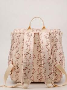 1pc Ditsy Floral Multi-Functional Large Capacity Diaper Bag Backpack, Can Be Hung On Stroller - Multicolor - View 6