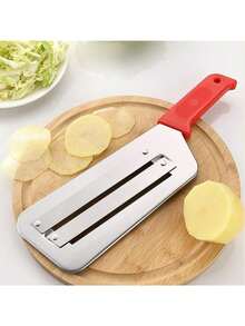 Cabbage Chopper Shredder, Cabbage Cutter Knife Kitchen Slicer Sauerkraut Cutter Coleslaw Grater, Sharp Stainless Steel Blades, Black & Red Handle - 紅色 - 查看 6