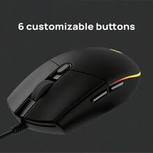 Logitech Ratón gaming con cable G102 con iluminación RGB de colores y efectos personalizables. Diseño ligero para jugadores con manos pequeñas y medianas. - Negro - Ver 9