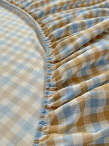 Juego de 3 piezas de ropa de cama, con patrón de tablero de ajedrez, suave y cómodo, incluye 1 sábana ajustable y 2 fundas de almohada, sin relleno, adecuado para dormitorio, habitación, uso doméstico, disponible en varios tamaños