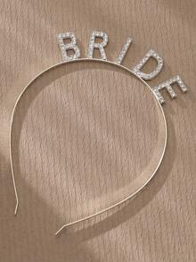 Băng đô chữ BRIDE đính đá, phụ kiện trang trí đám cưới, quà tặng cho phù dâu, phụ kiện ngày Valentine. - Bạc - Xem 4