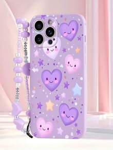 1个紫色TPU爱心图案防震手机壳和1条配套紫色爱心挂绳，兼容/安卓手机，例如17 Pro Max、16 Pro Max、A52 4G、A31 4G。 - 彩色 - 查看 4