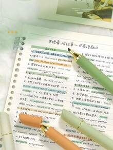 4pcs In Set Colin 669 Fruit-Colored Mist Large-Capacity Lipstick, Student Key Point Marking Soft Tip DIY Painting Highlighter