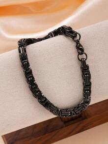 1pc Minimalist Punk Style Stainless Steel Chain Bracelet, Suitable For Men's Daily Wear - Bracelet - View 4