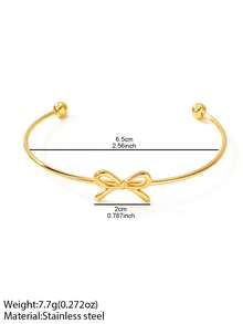 Aomogo 1pc Elegant Luxury Minimalist Stainless Steel Snake & Butterfly Adjustable Bracelet For Women