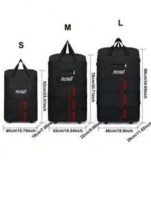 1PC防水大容量折叠航空托运包旅行包大容量行李袋女收纳包出国手提包带轮万向轮折叠扩容行李袋航空托运包出国留学搬家旅行包 - 黑色 - 查看 2