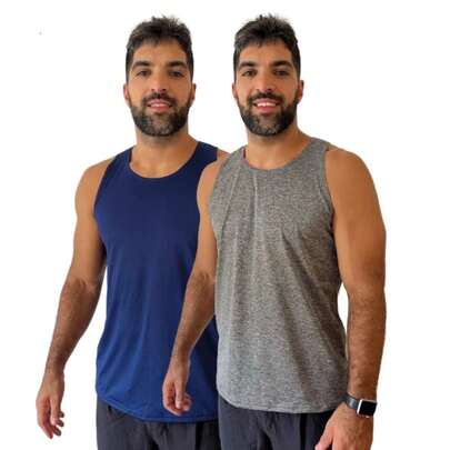 Kit 2 Regatas Masculina Dry Fit Academia Treino