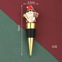 Tapón de vino de Papá Noel rojo, sellador hermético para botellas de vino, regalo de fiesta de Navidad, suministros para bodas y cumpleaños, decoraciones para el hogar y fiestas - Multicolor - Ver 6