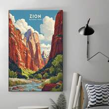 1PC Vintage Travel Poster: Vibrant Red Rock Formations12X16inch And 16x24inch Framed , Classic Wooden Frame, Suitable For Living Room, Bedroom, Bathroom And Other Decorations, Perfect Gifts For Christmas, Halloween And Thanksgiving - trắng - Xem 3