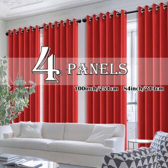 1 pieza/2 piezas Cortina, Cortina opaca con aislamiento térmico, aislamiento de luz, anti-UV, decoración interior para dormitorio y sala de estar, cortina opaca con aislamiento térmico - Cortinas con ojales de bloqueo de luz pesada para dormitorio y sala de estar, tratamiento de ventana para privacidad y control de temperatura