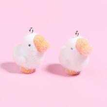 2 件装树脂植绒可爱熊企鹅兔子猫吊坠 DIY 珠宝配饰 - 彩色 - 查看 22