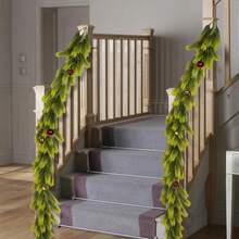 1 Peça Guirlanda de Natal, Guirlanda de Pinheiro Norfolk Verde DIY, Plantas Artificiais e Trepadeira Floral para Decoração de Natal Interna/Externa, Casamento, Festa, Escada, Lareira, Aparador, Guirlanda Falsa de Agulhas de Pinheiro Bicolor