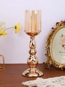 1 Peça/1 Conjunto Suporte de Vela de Pilar Romano de Ferro Forjado, Decoração de Ornamentos de Suporte de Vela de Estilo Retrô, Adequado para Lareira, Casamento, Natal, Festa de Inauguração da Casa, Jantar à Luz de Velas, Simples Decoração de Mesa Romântica para Casa