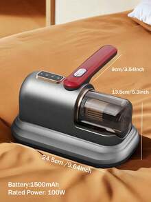 GENAI Leistungsstarker Milben-Staubsauger mit UV-Sterilisation, Wärmetrocknung & LCD-Display, leise Staubentfernung für Bett & Sofa