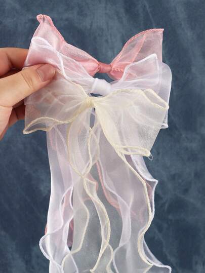 10pcs/Pack Organza Ribbon Bows, For Gift Wrapping Decor, Hair Clip/Headband Making, Wall Decor, Party Decoration, DIY Crafts
