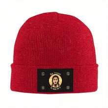 Russian Orthodox Jesus Knitted Hat For Women And Men, Beanies Winter Hat, Acrylic Base Jesus Religious Faith Face Hip-Hop Hat, No Battery - 藏青 - 查看 4