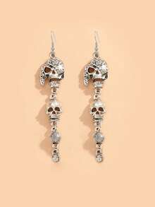 1 pieza Collar de joyería con borlas con calavera de pirata vintage de estilo punk hip-hop popular de Europa y América para Halloween