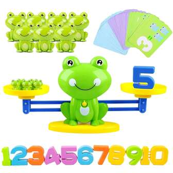 Balance Scale Math Learning Toy With Frog Balance Game, Numbered Blocks & Color Recognition Cards - Educational Counting & Weight Comparison Activity For, Preschool & Kindergarten - Durable Plastic, Easy Assembly, Vibrant Colors (Birthday/Christmas Gift)