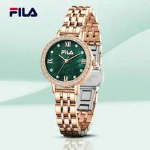 FILA Premium Ladies' Quartz Watch – Shiny Crystal Frame, Pearl Face & Steel Bracelet | Luxurious Gift For Her