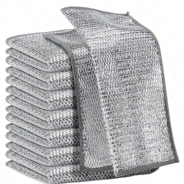 30pcs Magic Cleaning Cloth Thickened Double -Sided Metal Steel Wire Rags Kitchen Dish Pot Washdishing Cloths Towel Clean Tools
