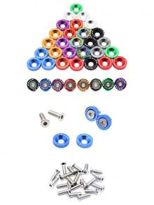 (10 Sets) And Bolt Kits (10 Sets), Bumper Engine Recessed Screws For Cars And Motorcycles, Decorative Screws And Washers In Various Colors, Car Modification Washers M6 Screws JDM Screws Battery Washers, Car Accessories, Motorcycle Accessories, RV, SUV, Truck
