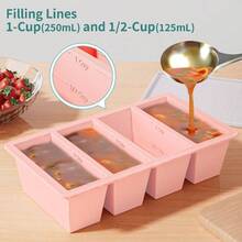Silicone Freezer Tray Sauce Cube: Silicone Freezing Tray Broth Soup Storage - Freeze 250mL 125mL Souped Portion - Màu hồng nhạt - Xem 3
