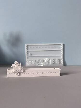 1PC 圣诞倒计时日历硅胶模具，DIY 创意圣诞老人倒计时挂饰石膏模具，节日家居装饰/礼品挂饰环氧树脂模具，工艺品铸造模具，拼接装饰收纳盒石膏模具