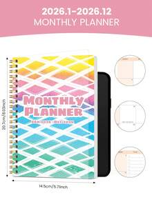 Trees 2026 Monthly Planner - 12 Months Spiral Bound Weekly Planner Notebook With Calendar Grid, Notes And Task List - Ideal For Goal Setting, Productivity And Daily Use - Suitable For Home, Office And School, Office Desk Accessories - Multicolor - View 4