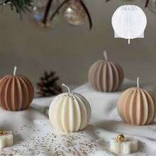 3件套玫瑰球蜡烛模具，硅胶模具，适用于香薰蜡烛、手工皂、家居装饰、树脂工艺品、情人节装饰 - 白色 - 查看 4