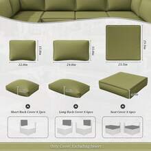14 Pcs Outdoor Cushion Slipcovers Outdoor Patio Cushion Covers Waterproof With Zipper Outdoor Furniture, Patio Sofa Couch 3 Sizes, Covers Only - 藍色 - 查看 11
