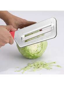 Cabbage Chopper Shredder, Cabbage Cutter Knife Kitchen Slicer Sauerkraut Cutter Coleslaw Grater, Sharp Stainless Steel Blades, Black & Red Handle - 紅色 - 查看 3