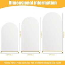 3Pack Arch Backdrop Cover(7.2FT/6.6FT/6FT), White Wedding Arch Cover, Spandex Balloon Arch Cover, Round Top Chiara Backdrop Arch Cover For Wedding Ceremony, Baby Shower - trắng - Xem 8