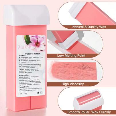 Wax Strips Body Hair Removal Strip, Dual Sides Bikini Brazilian Wax For Women Men Face Arms Legs BackUnderarm Waxing Kit Suit Many Skin Rose Scent