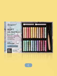 Set pasteluri în ulei - 12 culori + cuțit de paletă | Paletă Morandi | Kit de artă portabil pentru începători/studenți | Creație artistică și mâzgălituri | Cadou perfect de ziua de naștere/sărbători