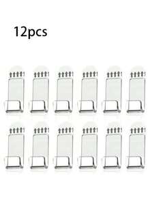 6/12/24pcs Acrylic Black Vinyl Record Wall Mount Holder, Transparent Acrylic Music Album Cover Display Rack, Self-Adhesive, Home Office Wall Decor Accessories - Multicolor - View 12