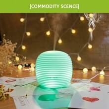 Aromatherapy Mini Humidifier For Yoga, Office Focus, And Car Travel With 7 Calming Lights - White - View 6