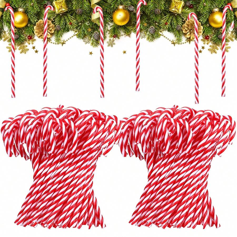 24/12 buc decorațiuni de Crăciun roșii și albe din bastoane de bomboane, bastoane de bomboane din plastic răsucite agățate decorațiuni pentru bradul de Crăciun, potrivite pentru decorarea casei de Crăciun de Anul Nou cadouri de petrecere, lungime 15 cm, ornamente suspendate pentru bradul de Crăciun, decorare de fundal pentru cameră, decorare de Crăciun pentru ferestre acadea din bastoane de bomboane
