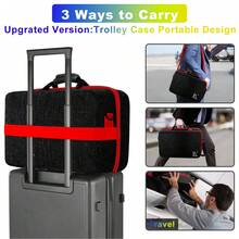 Travel Case For Playstation 5, Playstation 5 Pro, Playstation 5 Slim, Carrying Case Hard Shell Compatible With Playstation 5 Console, Shockproof Protective Storage Bag For Playstation 5 Disk Digital Edition, Headset, Game Accessorie - Black and Red - View 3