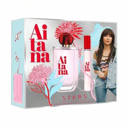 AITANA STARS Estuche de regalo Cofre de regalo de Eau De Toilette para mujer Spray 80ml +Eau De Toilette 10 ml  ✅ Entrega de 1-3 días